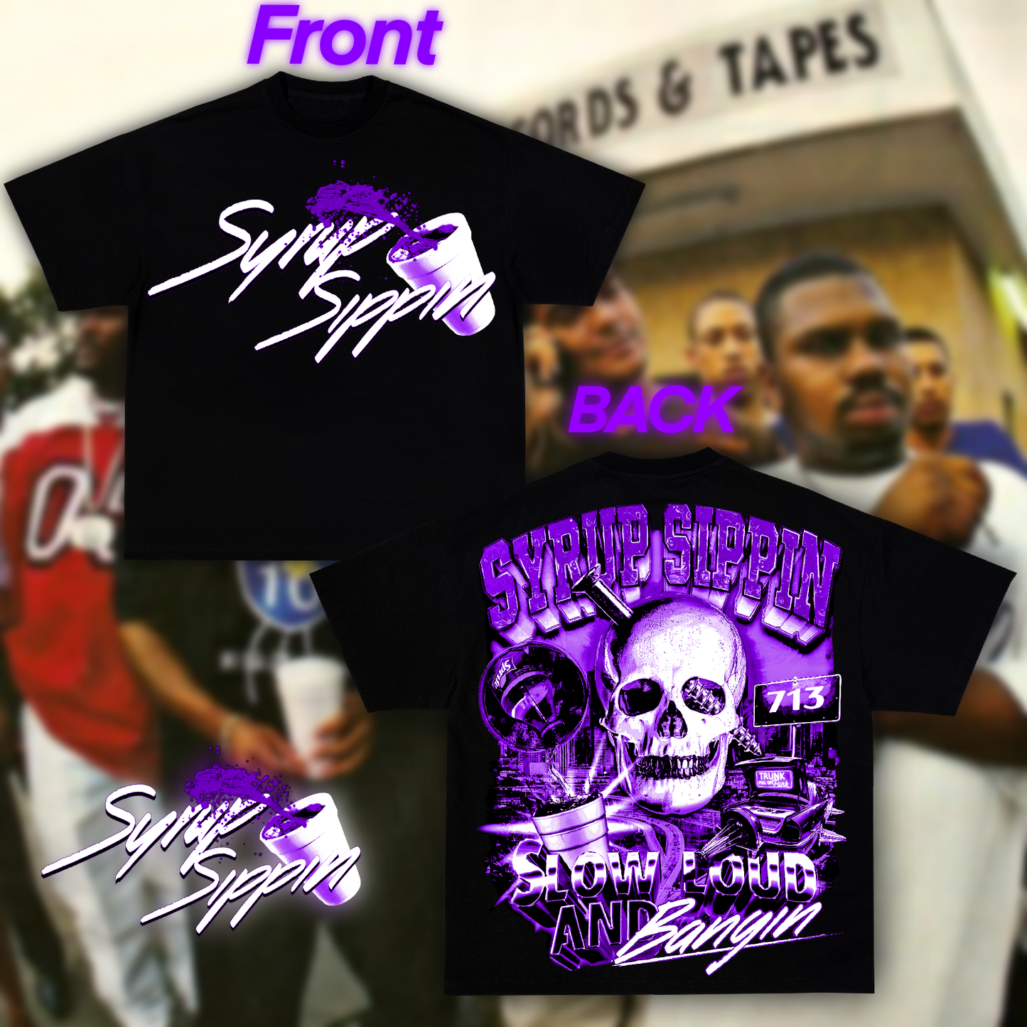 Black & purple Tee